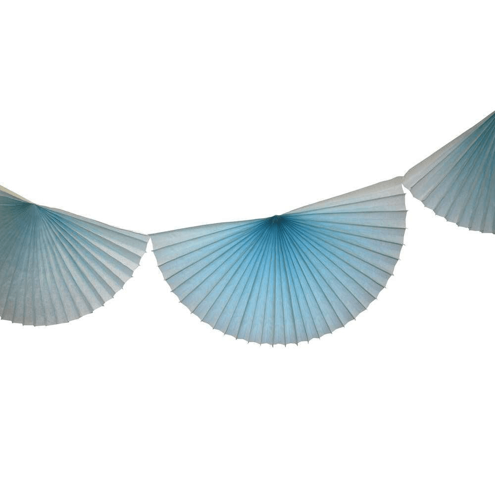 Light Blue Bunting Fan Garland 10ft | The Party Darling