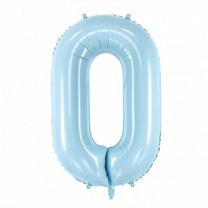 34" Giant Pastel Light Blue Number 0 Balloon | The Party Darling