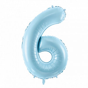 34" Giant Pastel Light Blue Number 6 Balloon | The Party Darling