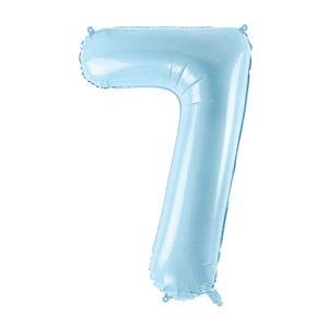 34" Giant Pastel Light Blue Number 7 Balloon | The Party Darling