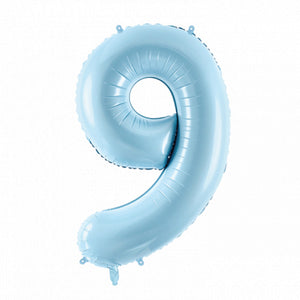 34" Giant Pastel Light Blue Number 9 Balloon | The Party Darling