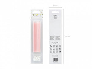 Tall Light Pink Birthday Candles 12ct - The Party Darling