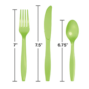 Lime Green Plastic Cutlery Service for 8 - The Party Darling