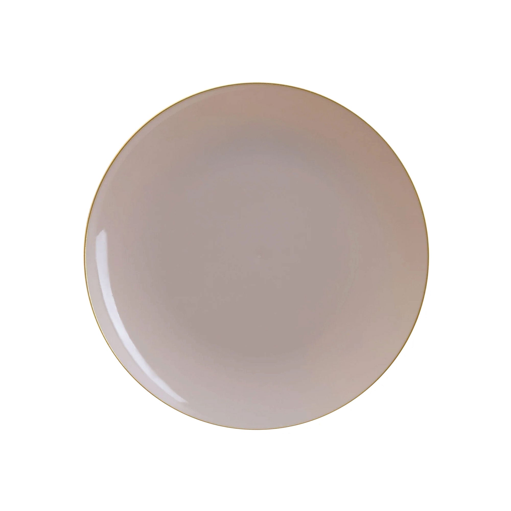Linen Grey With Gold Rim Plastic Dessert Plates | The Party Darling