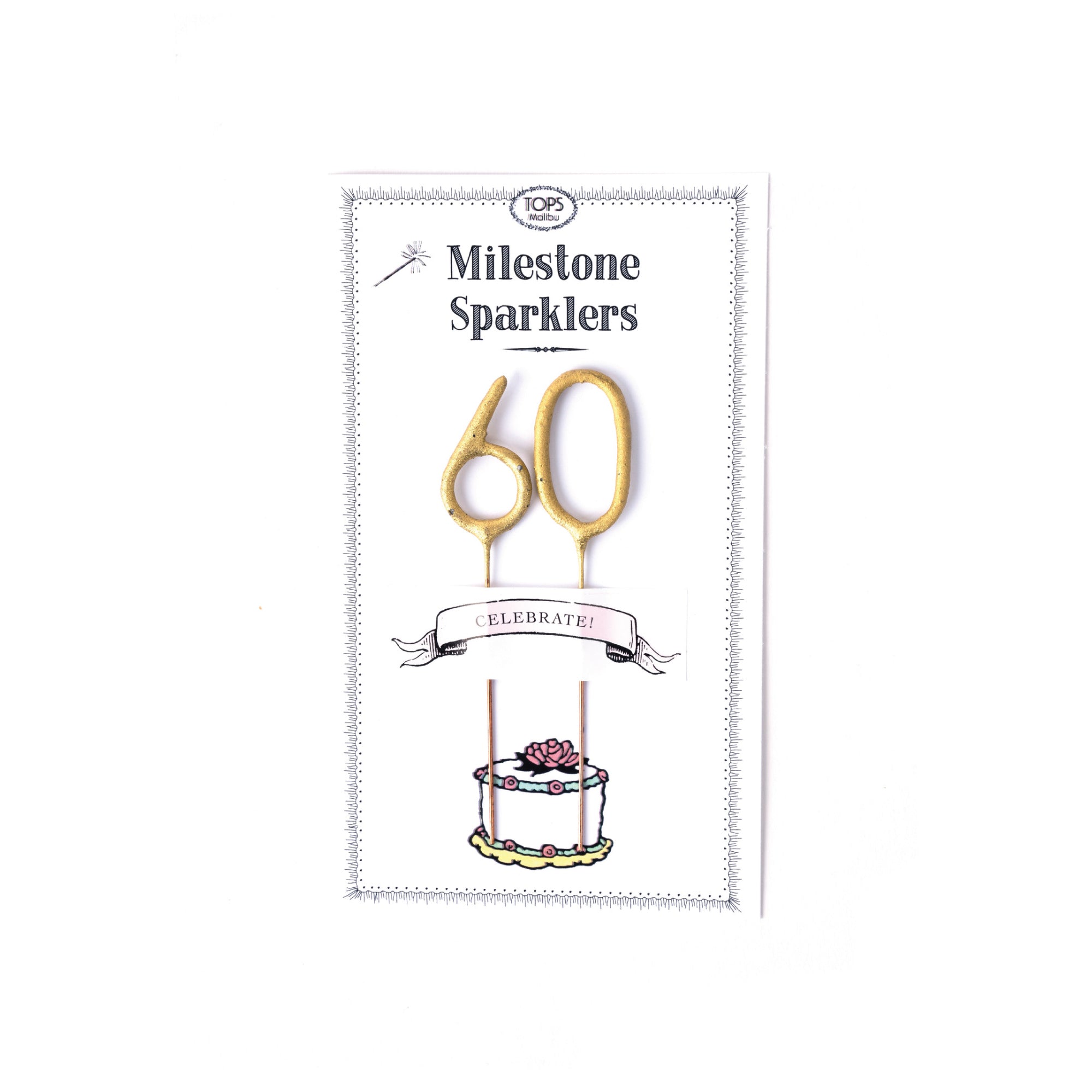 Mini Gold 60 Milestone Number Sparklers | The Party Darling