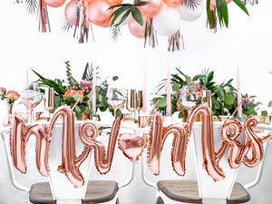 Rose Gold Mr. & Mrs. Cursive Letter Balloon Banner - The Party Darling