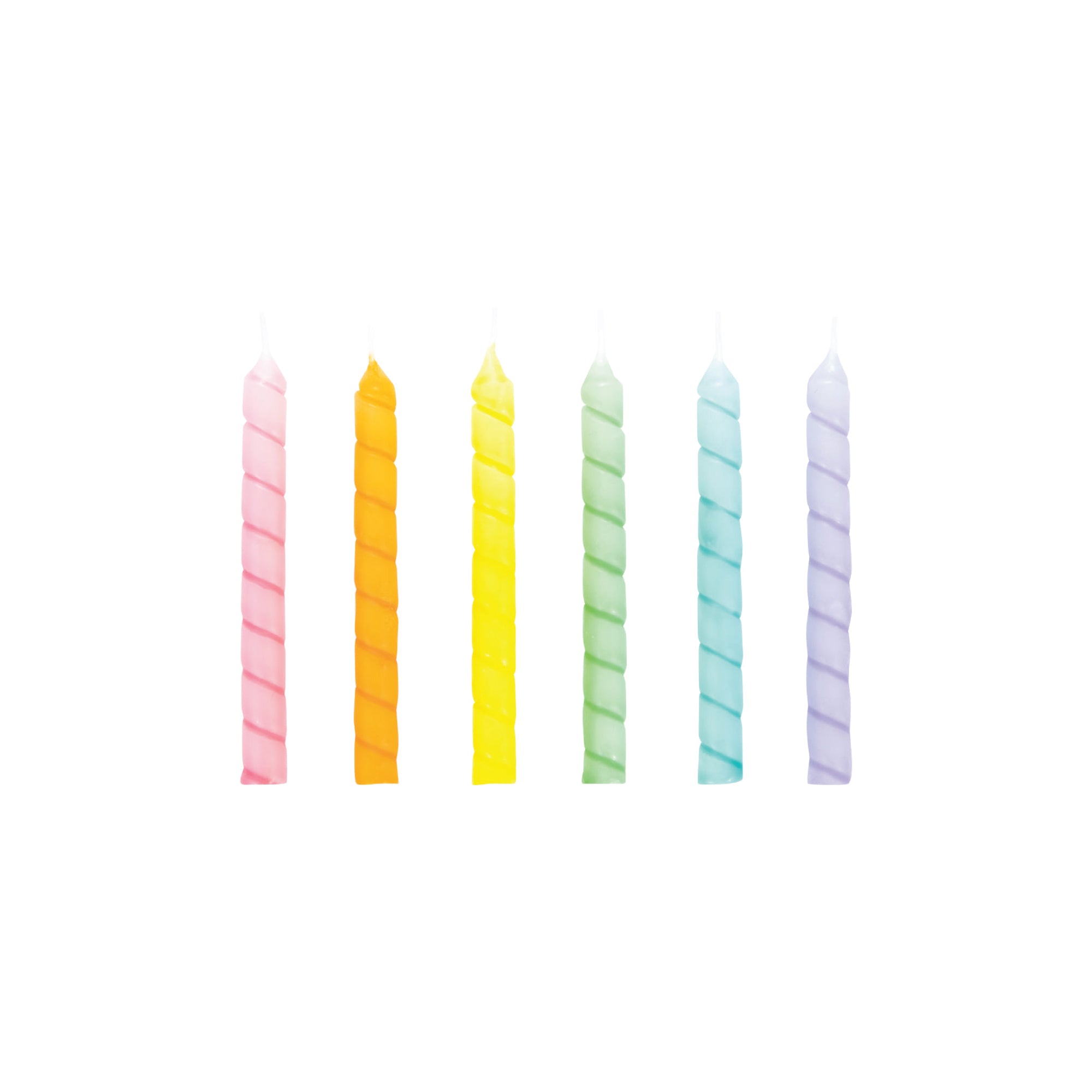 Multicolor Pastel Spiral Birthday Candles 12ct | The Party Darling