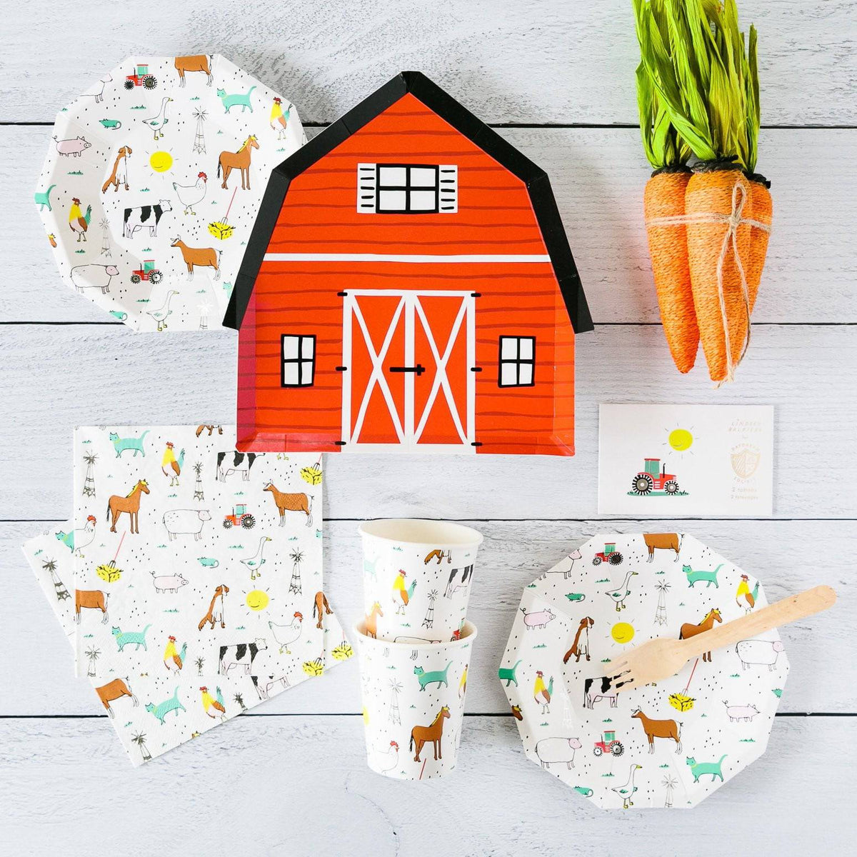 Farm Animals Small Plates 8ct | The Party Darling