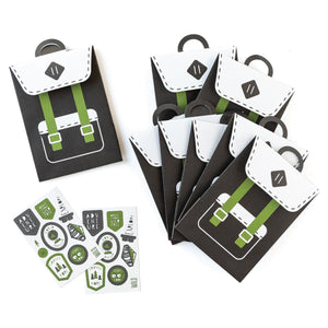 Happy Camper Backpack Favor Bags with Stickers 8ct | The Party Darling