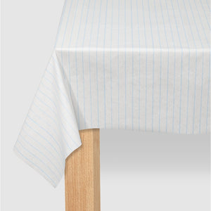Pale Blue Pinstripe Paper Table Cover