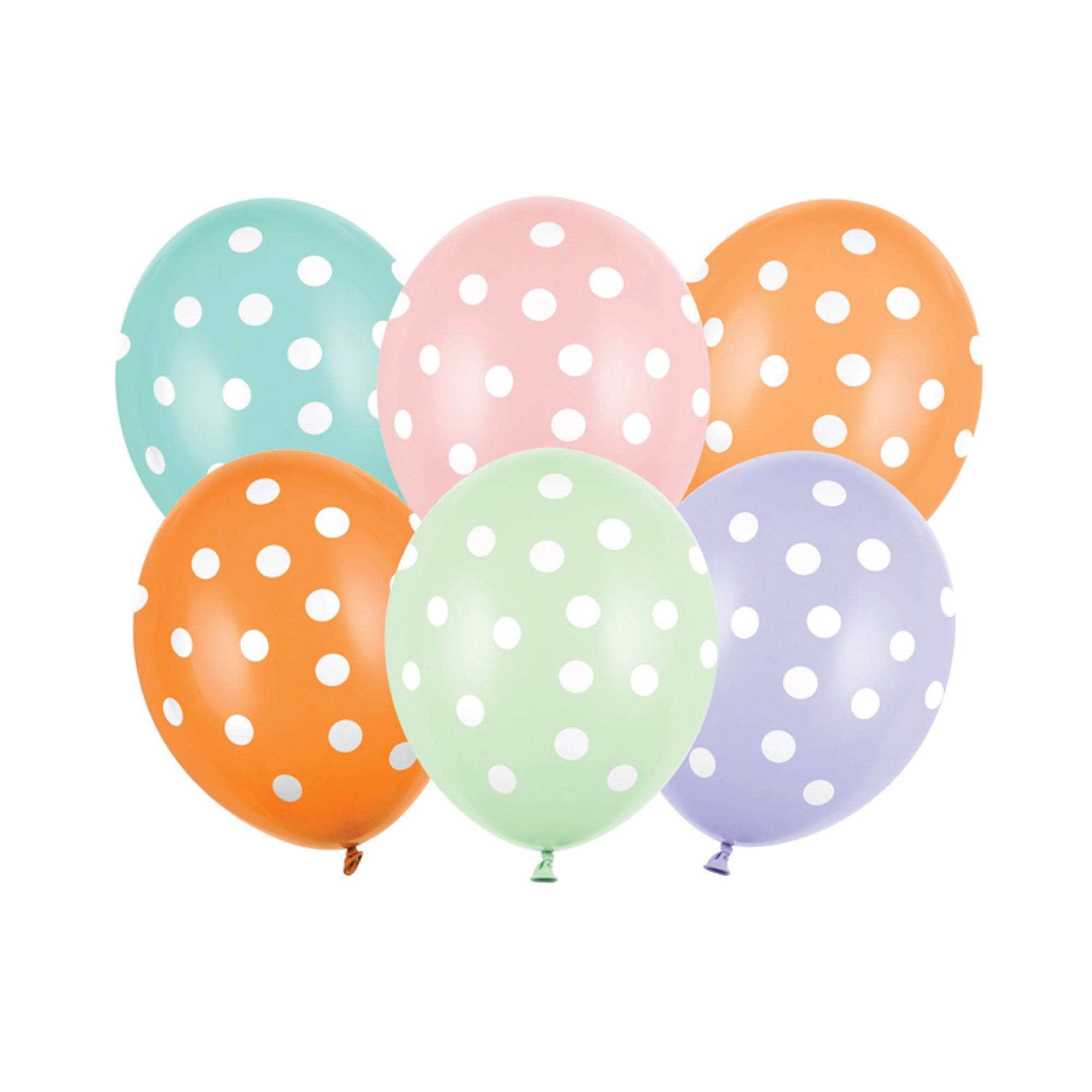 Pastel Multicolor Polka Dot Balloons 6ct | The Party Darling