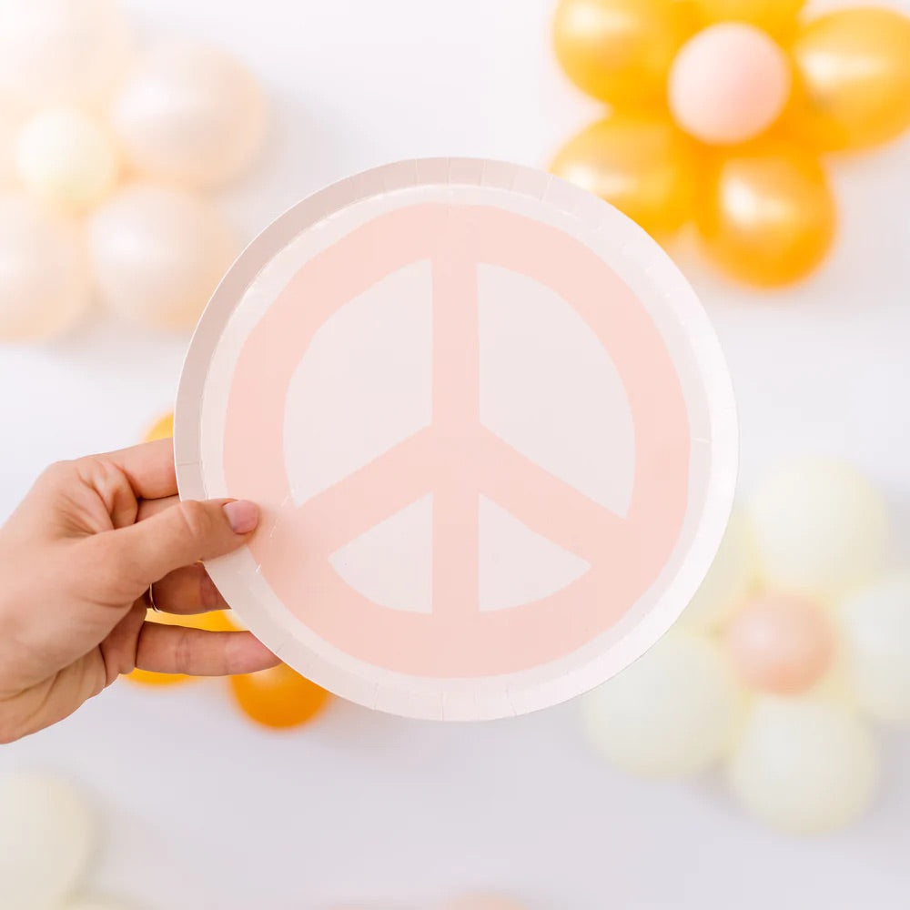 Peace and Love Dessert Plates 8ct | The Party Darling