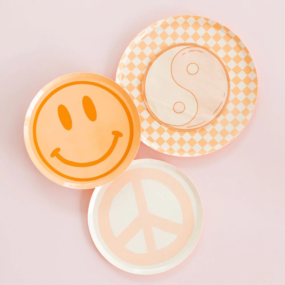 Peace and Love Smiley Lunch Napkins 16ct | The Party Darling