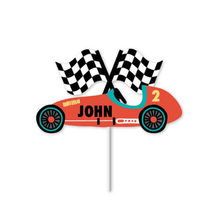 Personalized Vintage Race Car Cake Topper | The Party Darling
