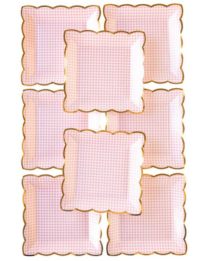 Pink Gingham Lunch Plates
