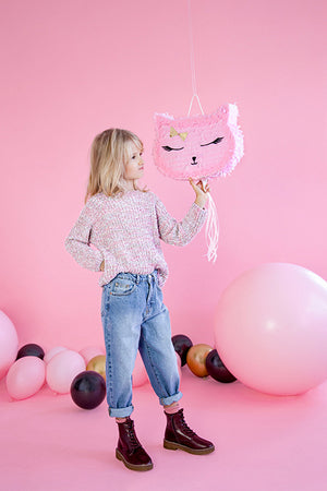 Pink Kitty Cat Pull Piñata - The Party Darling