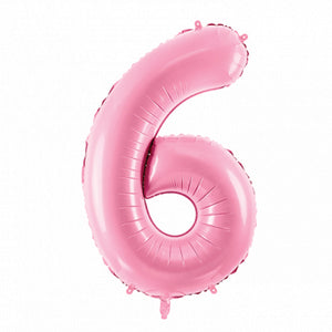 34" Pink Giant Number 6 Balloon | The Party Darling