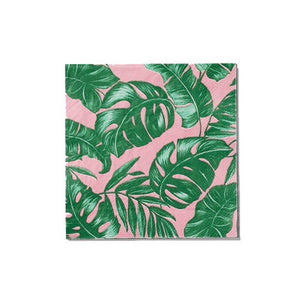 Pink Palm Leaf Cocktail Napkins 25ct | The Party Darling