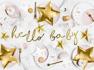 Gold Hello Baby Banner 2.3ft - The Party Darling
