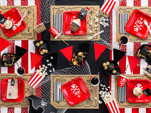 Red Striped Popcorn Boxes 6ct - The Party Darling