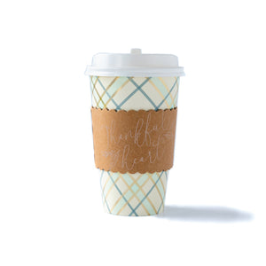 Plaid Thankful Heart Disposable Coffee Cups 8ct | The Party Darling