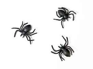 Black Plastic Spiders 10ct | The Party Darling