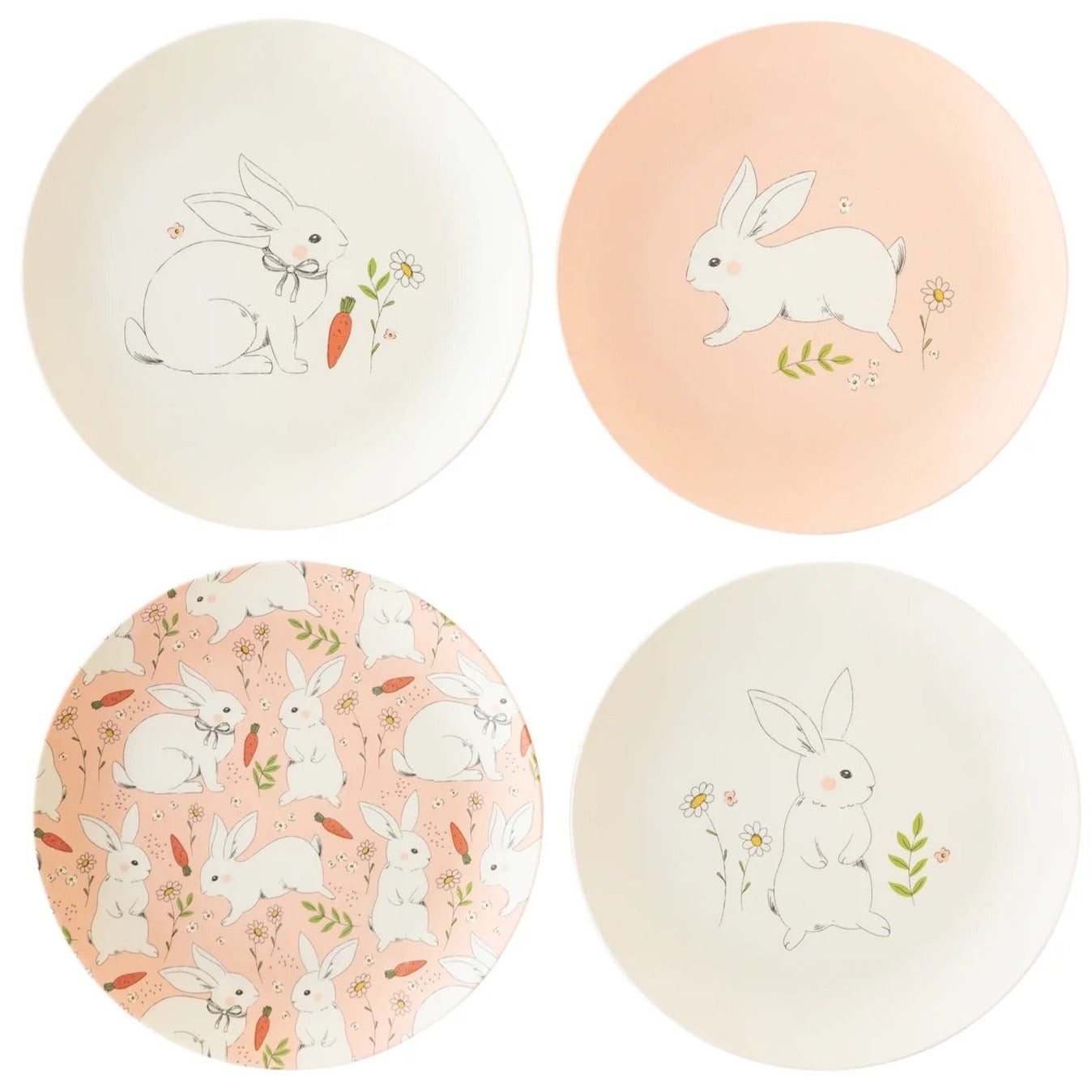 Bamboo Reusable Easter Bunny Dessert Plates 4ct | The Party Darling