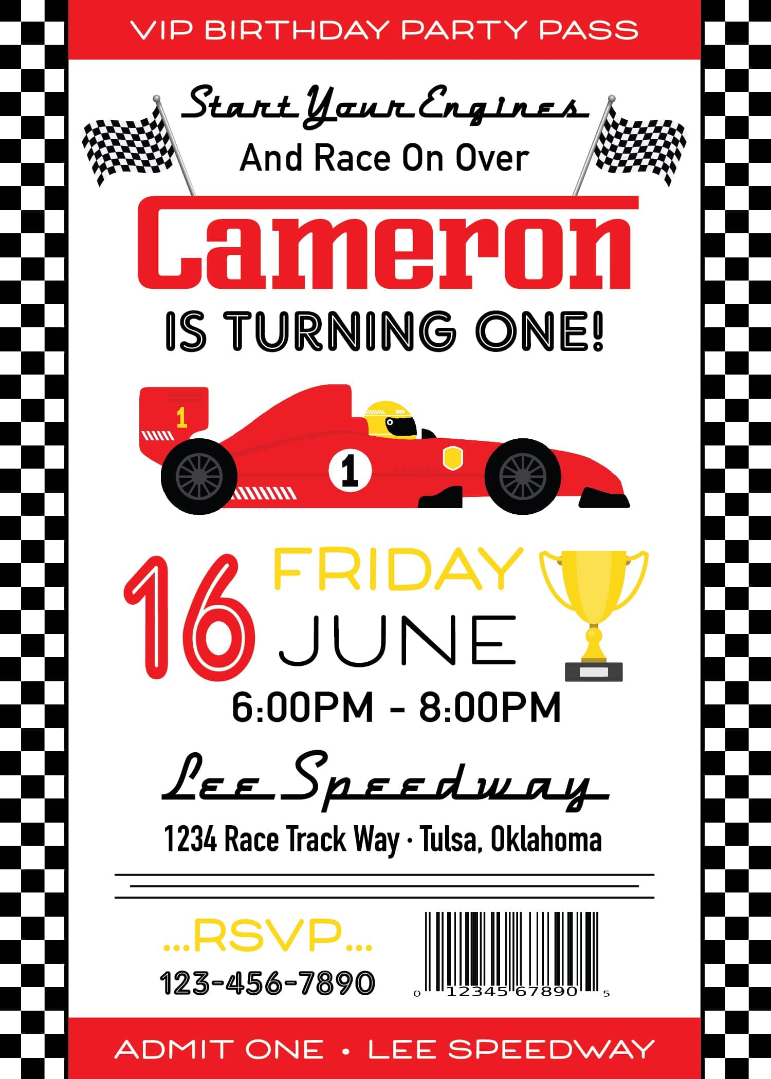 Race Car Birthday Party Invitation | The Party Darling