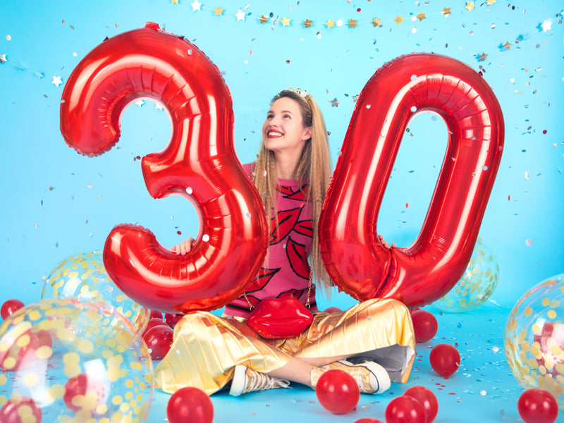 34" Red Number Balloon 0-9 - The Party Darling