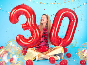 34" Red Number Balloon 0-9 - The Party Darling