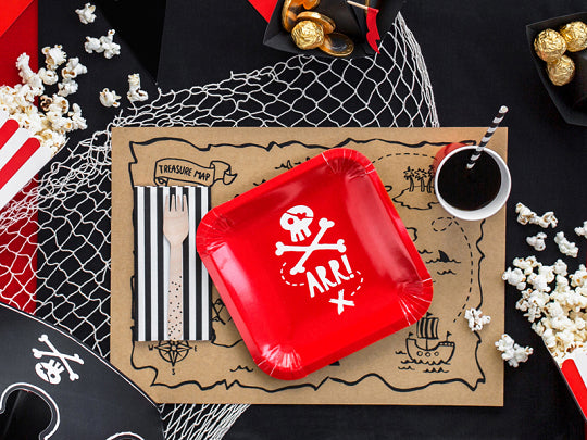 Red Pirate Dessert Plates 6ct - The Party Darling