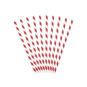 Red Striped Paper Straws 10ct | The Party Darling