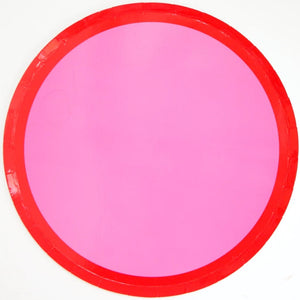 Hot Pink & Red Colorblock Lunch Plates 8ct | The Party Darling