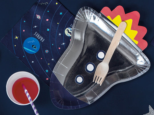Space Rocket Lunch Plates 6ct | The Party Darling
