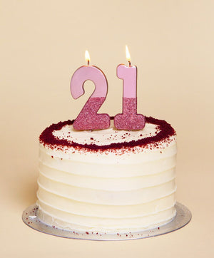 Rose Gold Glitter Dipped Number Birthday Candle - The Party Darling