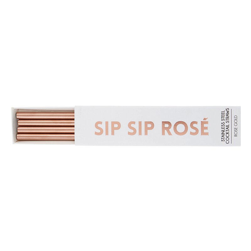 Rose Gold Metal Cocktail Straws 4ct | The Party Darling