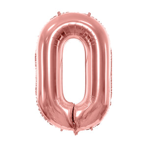 34" Giant Rose Gold Number Balloon 0 | The Party Darling