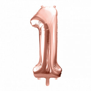 34" Giant Rose Gold Number Balloon 1 | The Party Darling