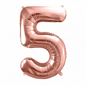 34" Giant Rose Gold Number Balloon 5 | The Party Darling
