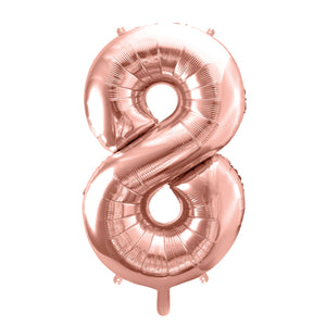 34" Giant Rose Gold Number Balloon 8 | The Party Darling