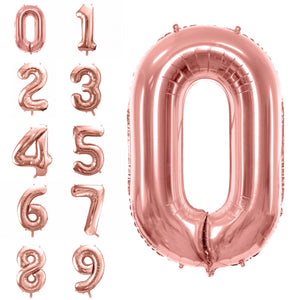 34" Giant Rose Gold Number Balloon 0-9 | The Party Darling