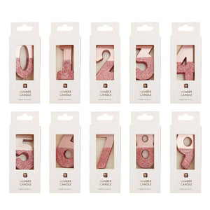 Rose Gold Glitter Dipped Number Birthday Candle - The Party Darling