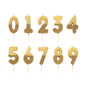 Gold Glitter Dipped Number Birthday Candle | The Party Darling