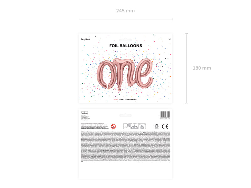 Rose Gold One Script Foil Balloon - The Party Darling