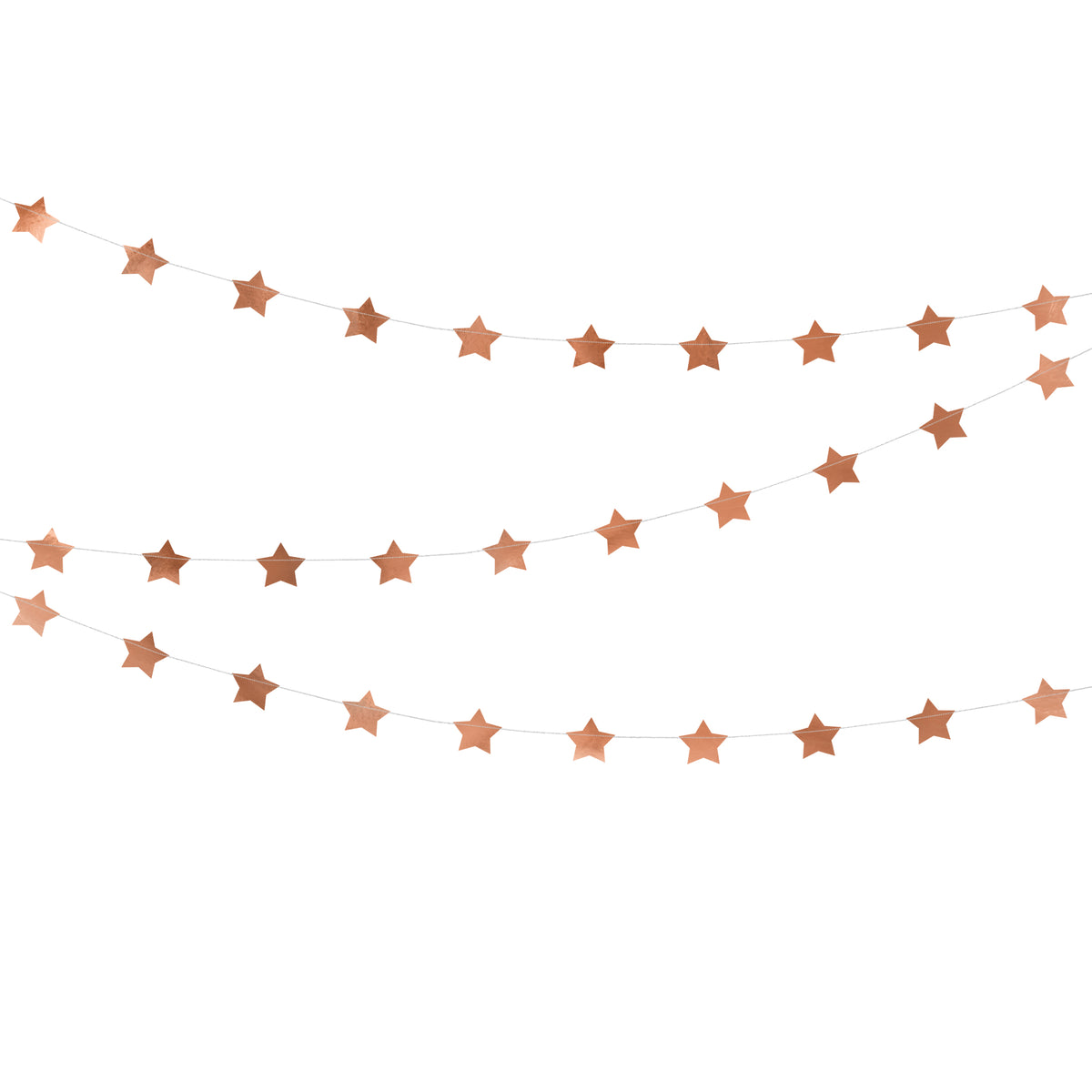 Rose Gold Star Garland 12'