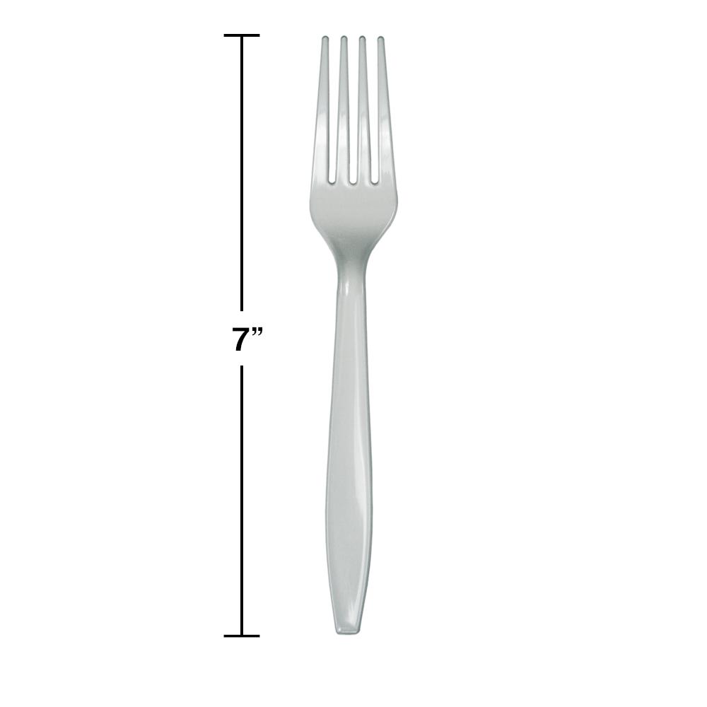 Classic Silver Plastic Forks 24ct Silver