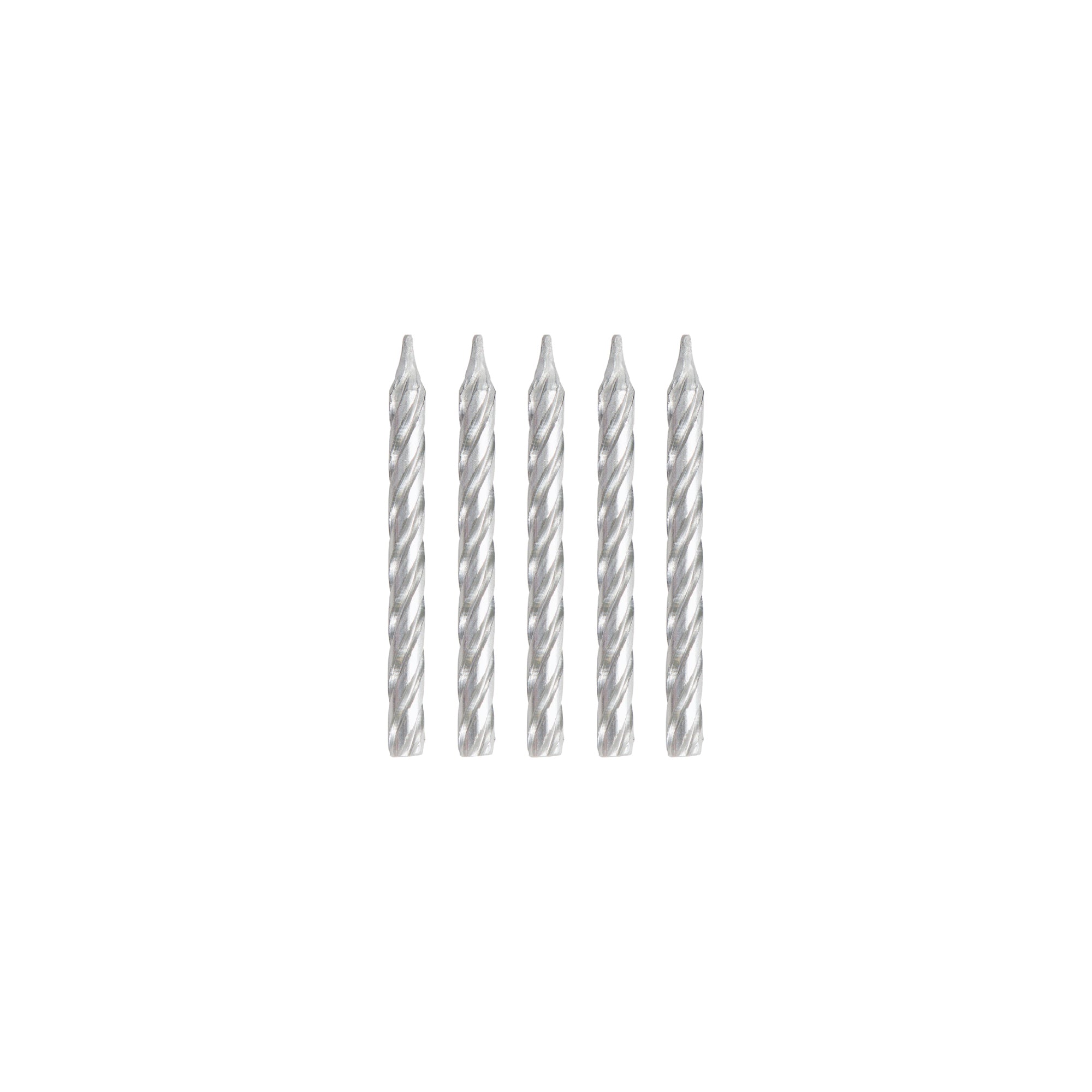 Silver Spiral Birthday Candles 24ct | The Party Darling