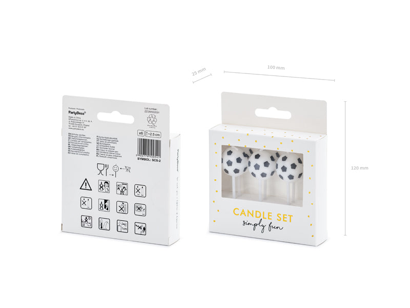 Soccer Ball Birthday Candles 6ct Packaged | The Party Darling