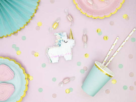 Mint Green Gold-Trimmed Scalloped Dessert Plates | The Party Darling