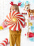 Round Candy Cane Foil Balloon 14in | The Party Darling